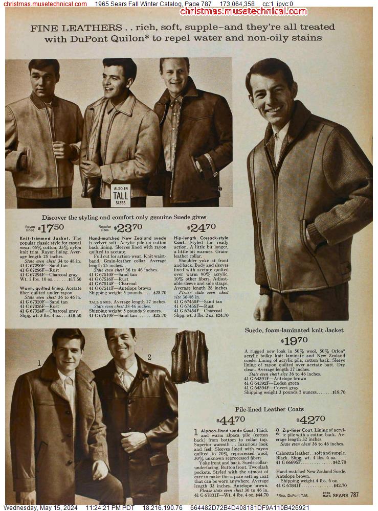 1965 Sears Fall Winter Catalog, Page 787
