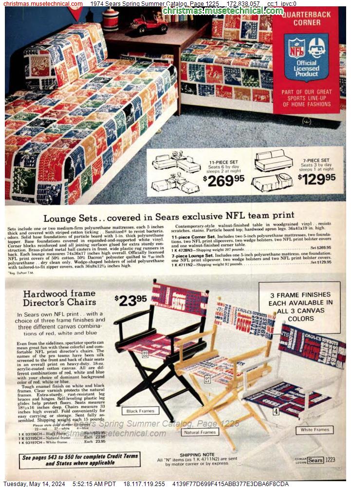 1974 Sears Spring Summer Catalog, Page 1225
