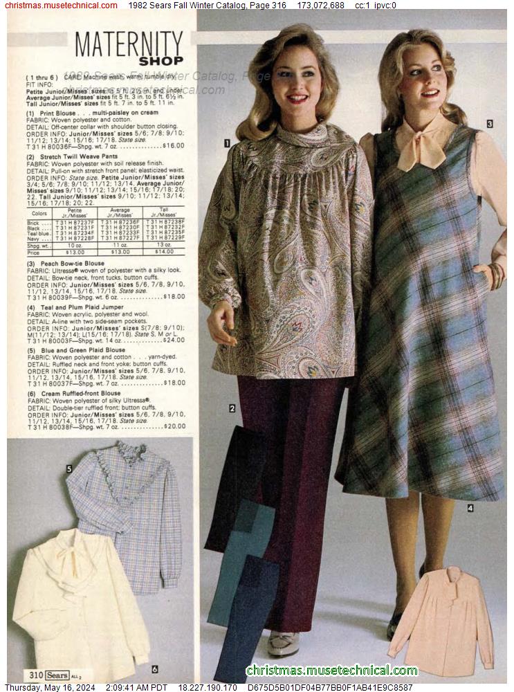 1982 Sears Fall Winter Catalog, Page 316