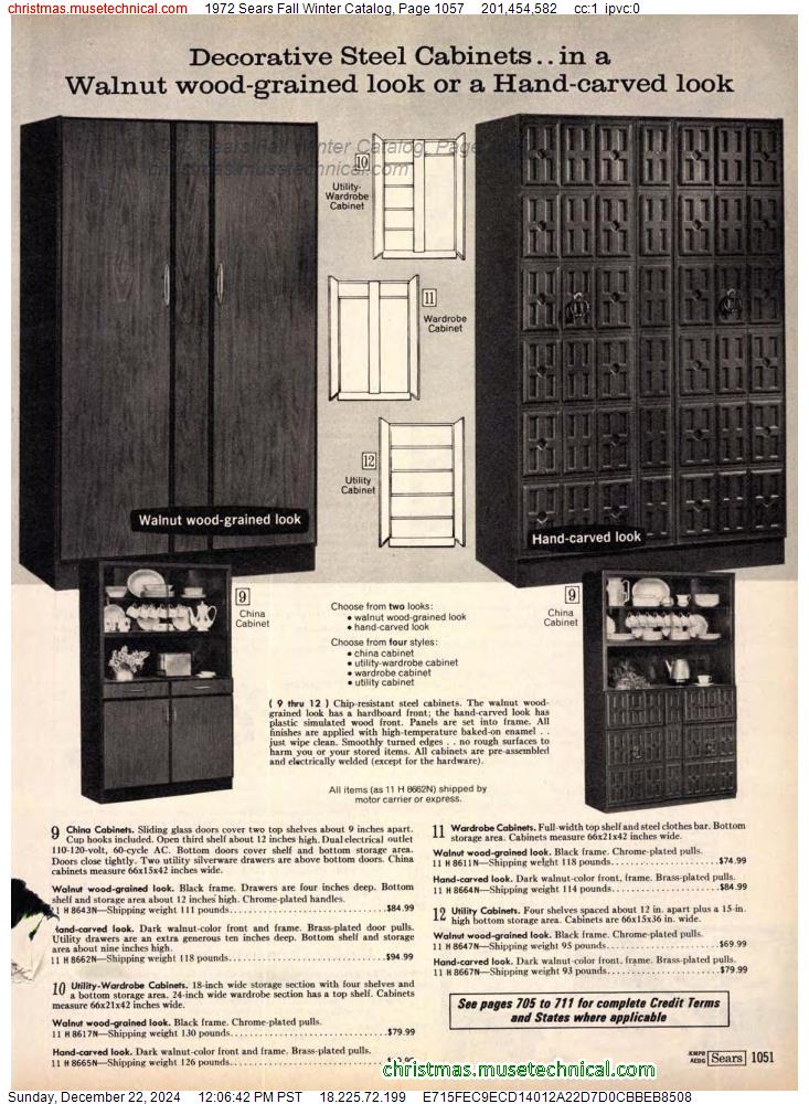 1972 Sears Fall Winter Catalog, Page 1057