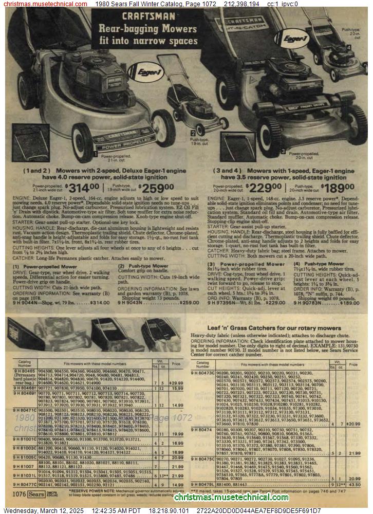 1980 Sears Fall Winter Catalog, Page 1072