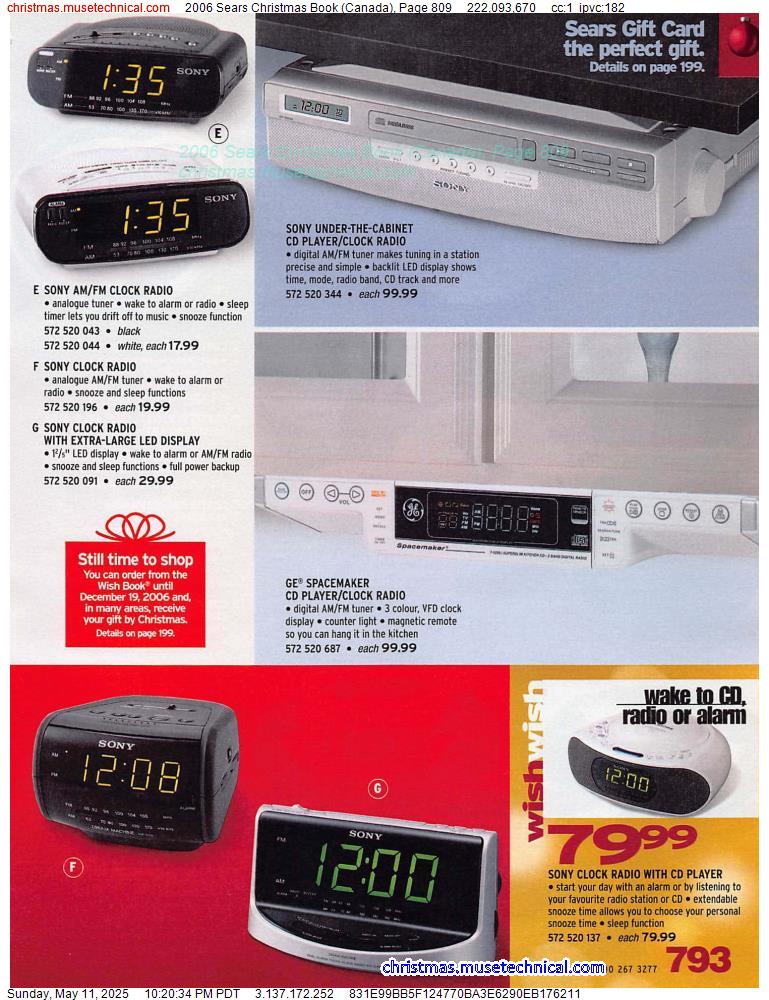 2006 Sears Christmas Book (Canada), Page 809