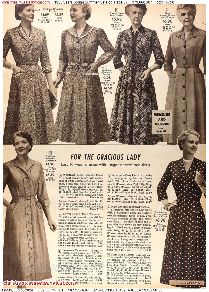 1955 Sears Spring Summer Catalog, Page 37