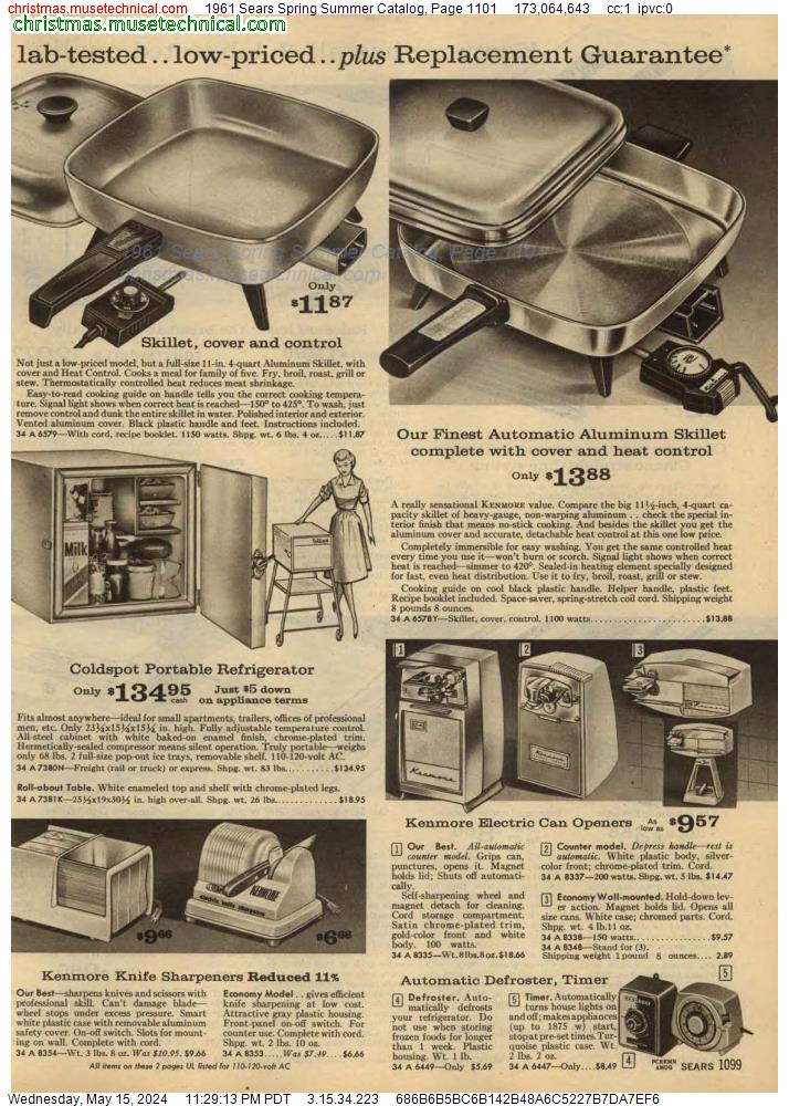 1961 Sears Spring Summer Catalog, Page 1101