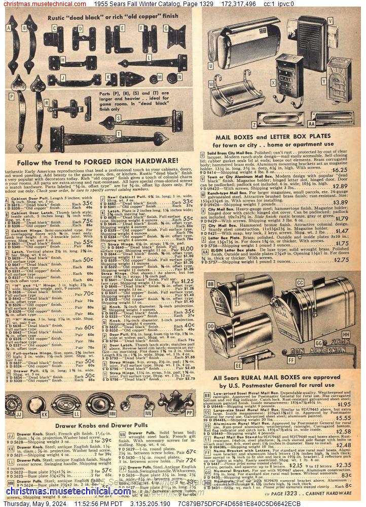 1955 Sears Fall Winter Catalog, Page 1329