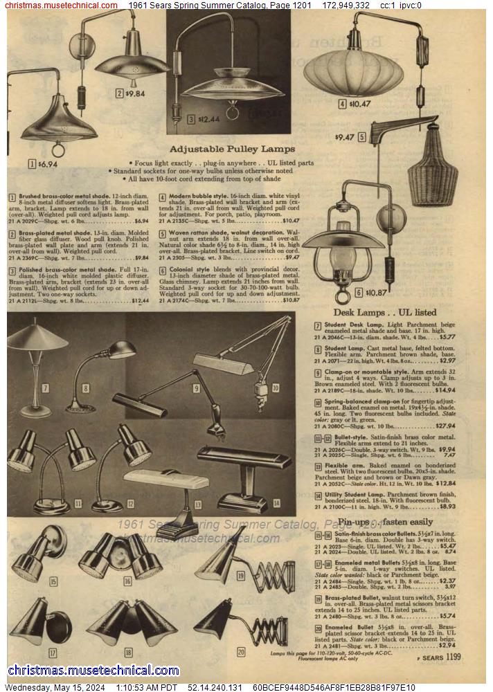 1961 Sears Spring Summer Catalog, Page 1201