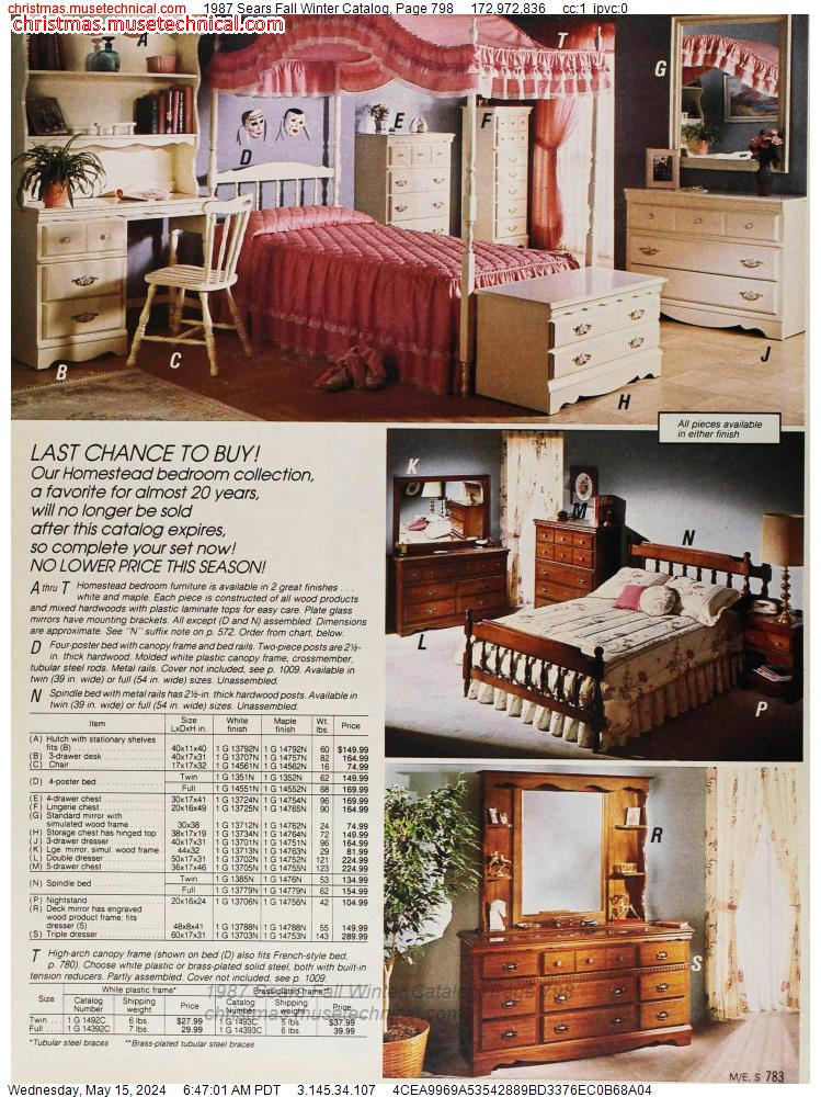 1987 Sears Fall Winter Catalog, Page 798