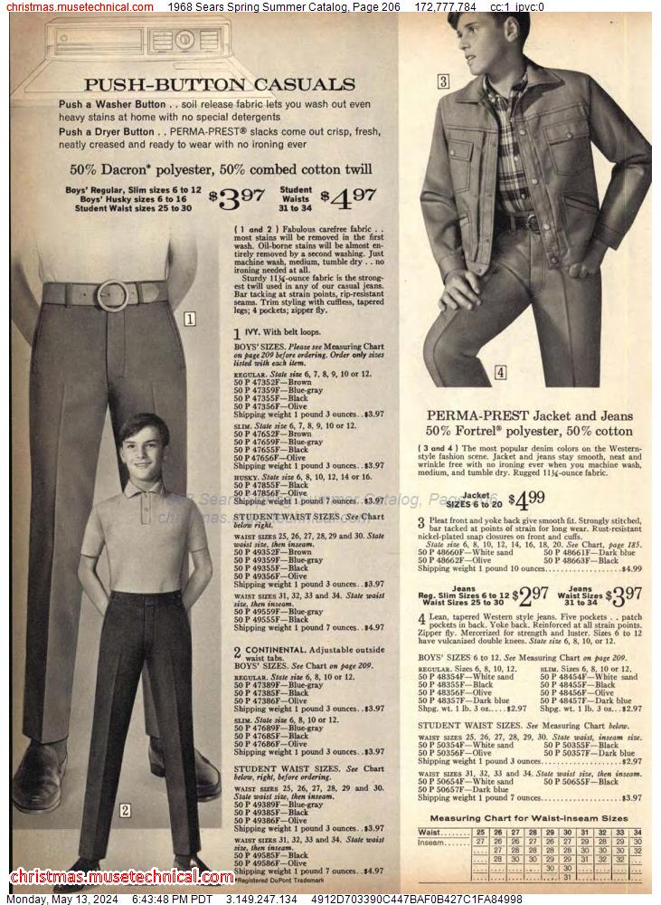1968 Sears Spring Summer Catalog, Page 206