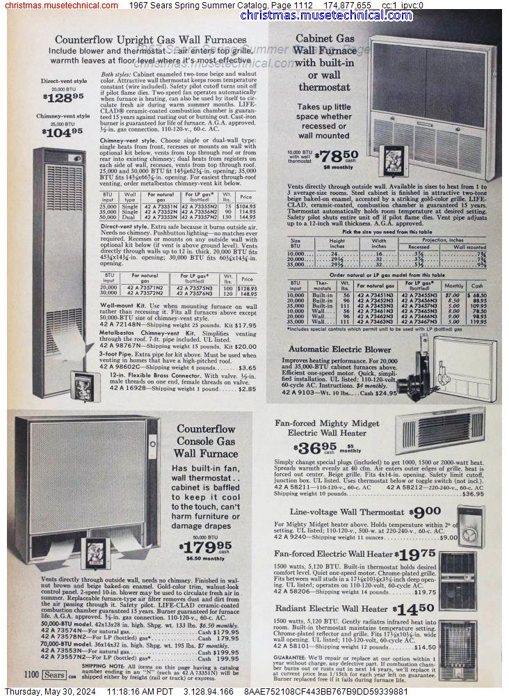 1967 Sears Spring Summer Catalog, Page 1112