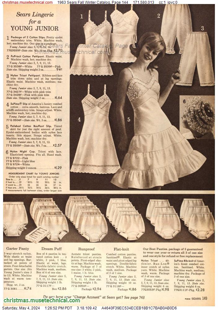 1963 Sears Fall Winter Catalog, Page 144