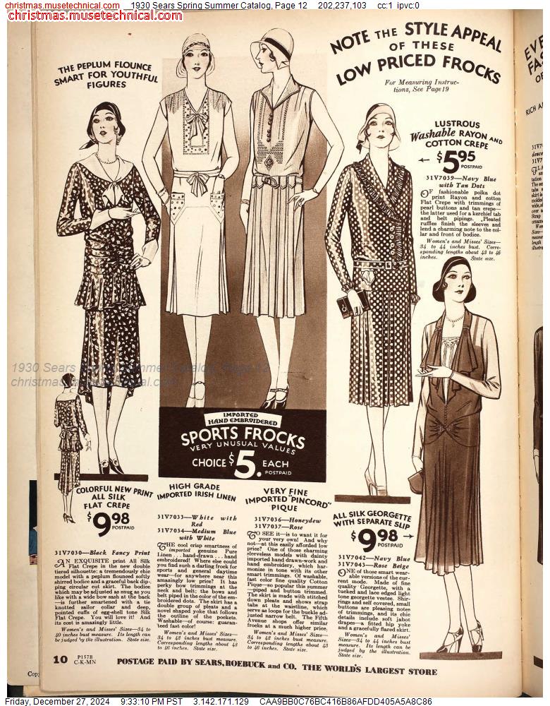 1930 Sears Spring Summer Catalog, Page 12