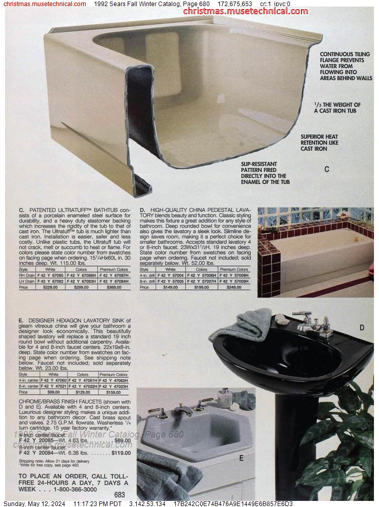 1992 Sears Fall Winter Catalog, Page 680