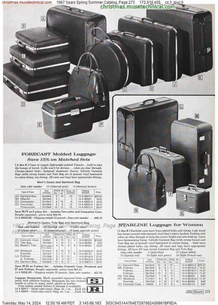 1967 Sears Spring Summer Catalog, Page 273