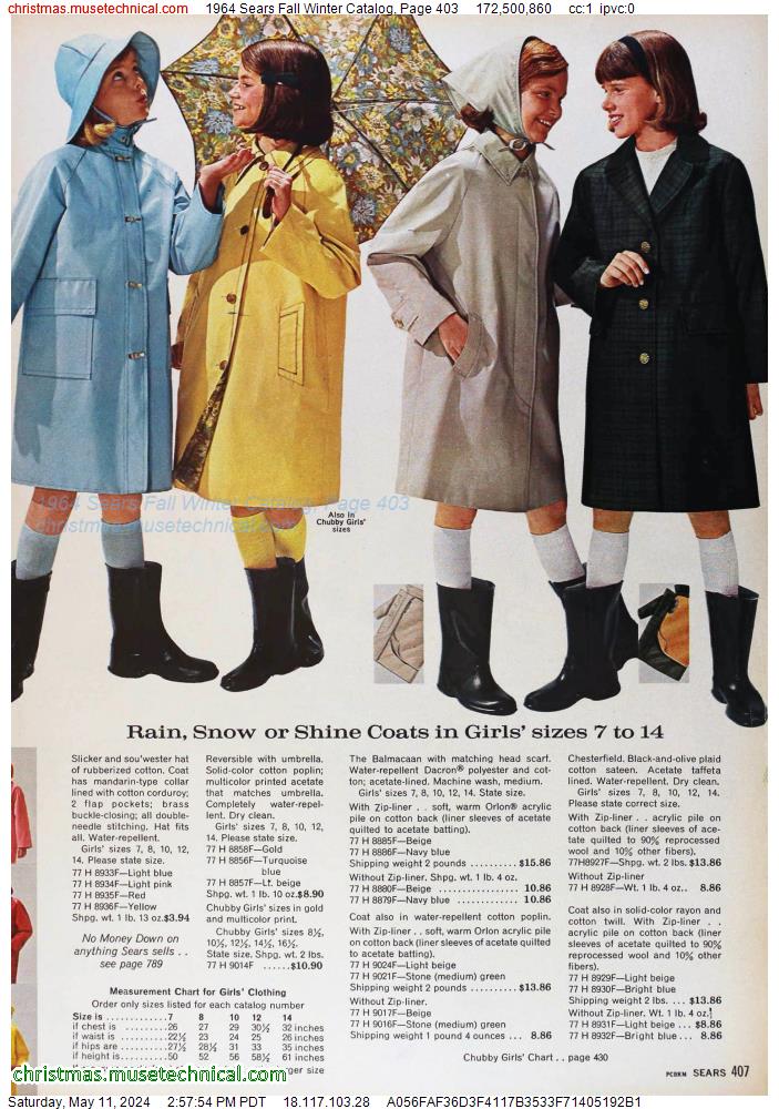 1964 Sears Fall Winter Catalog, Page 403