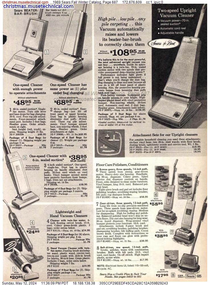 1969 Sears Fall Winter Catalog, Page 687