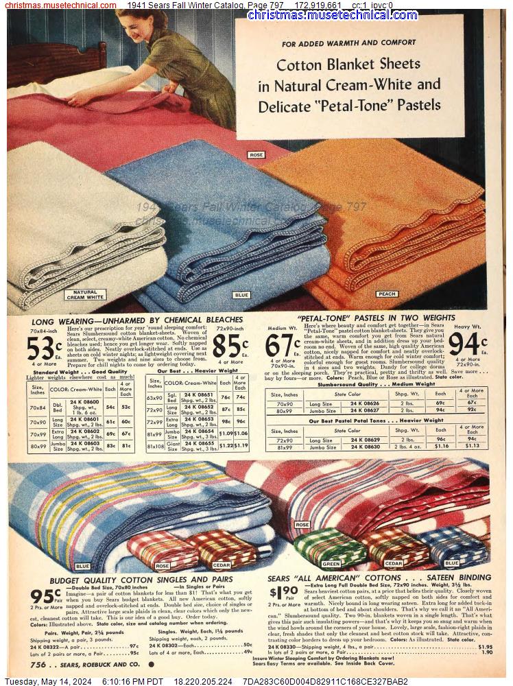 1941 Sears Fall Winter Catalog, Page 797