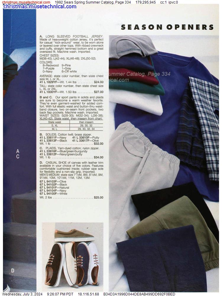 1992 Sears Spring Summer Catalog, Page 334