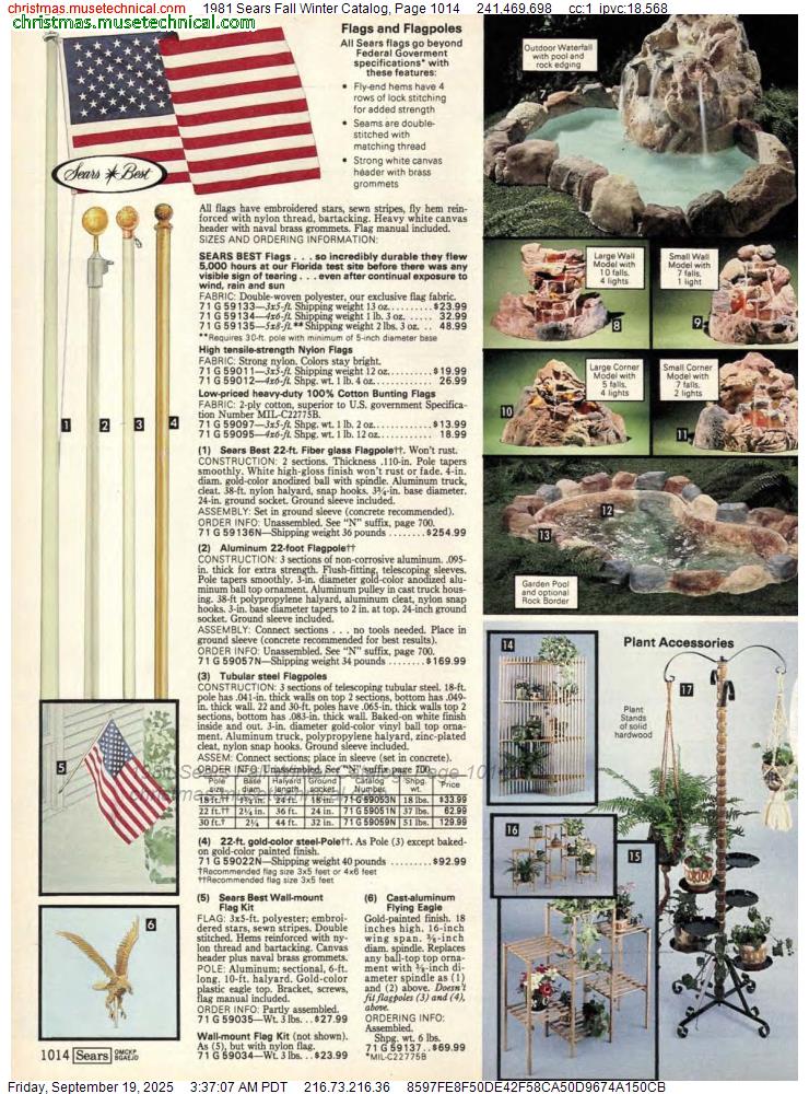 1981 Sears Fall Winter Catalog, Page 1014