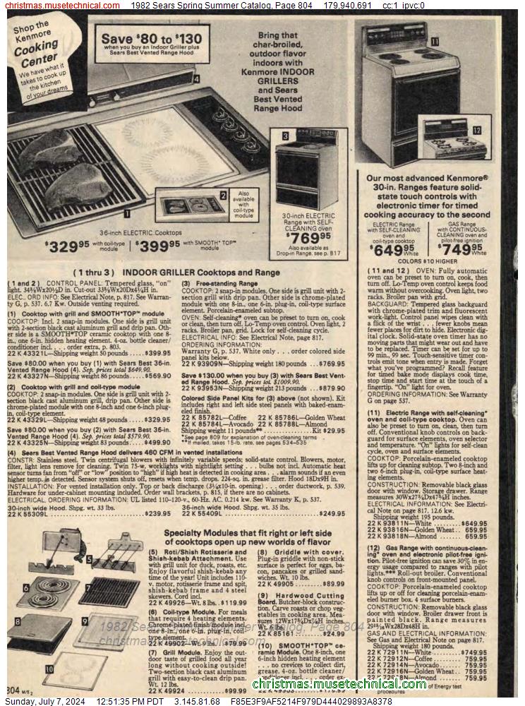 1982 Sears Spring Summer Catalog, Page 804