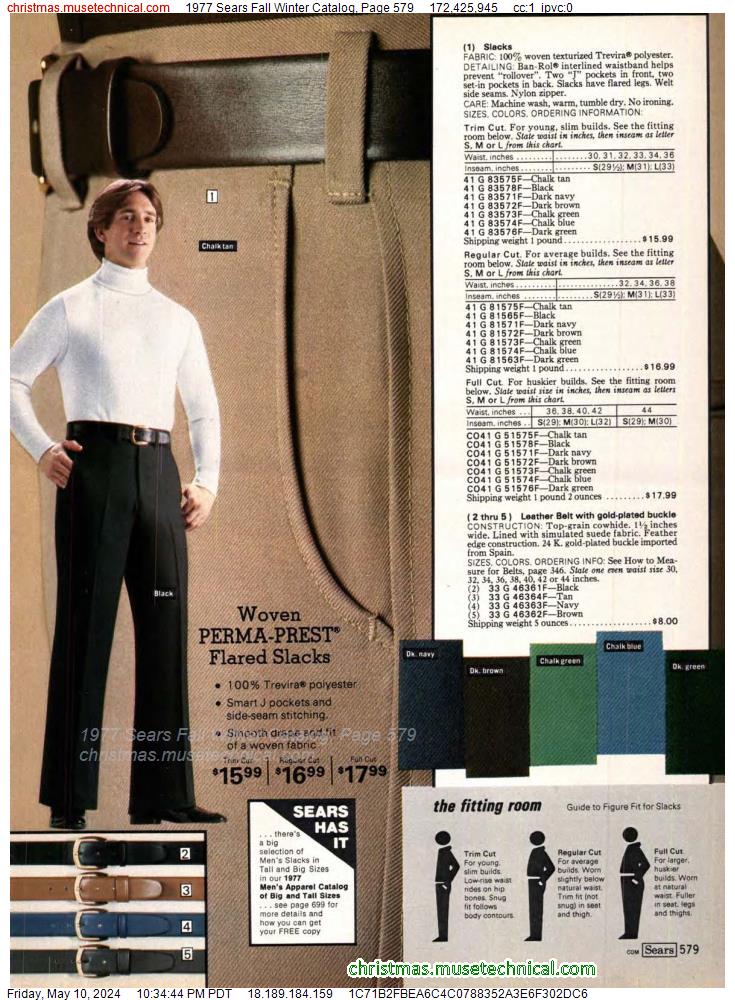 1977 Sears Fall Winter Catalog, Page 579