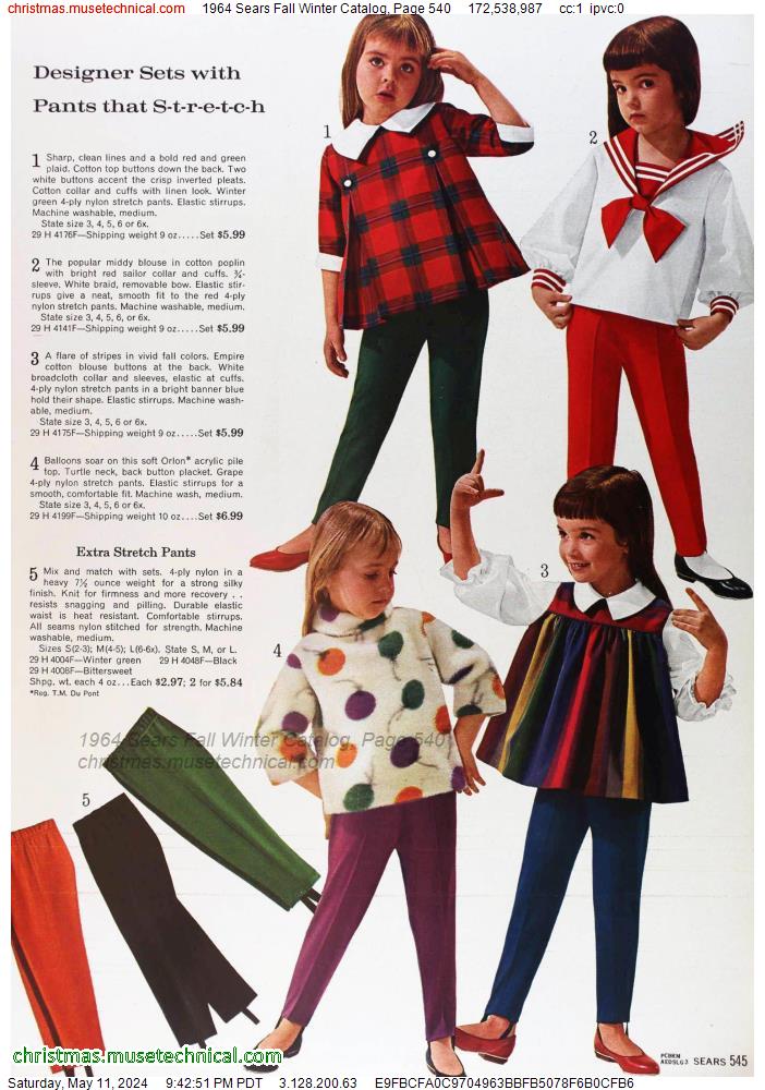 1964 Sears Fall Winter Catalog, Page 540