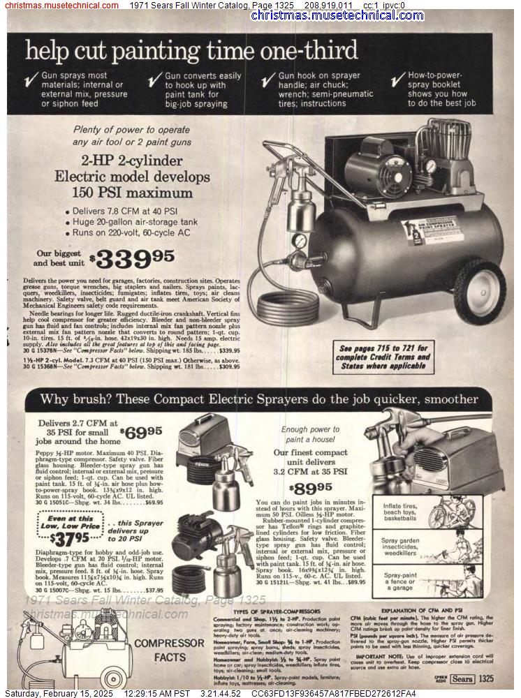 1971 Sears Fall Winter Catalog, Page 1325