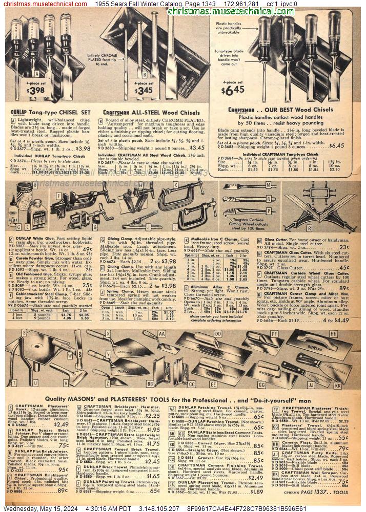 1955 Sears Fall Winter Catalog, Page 1343
