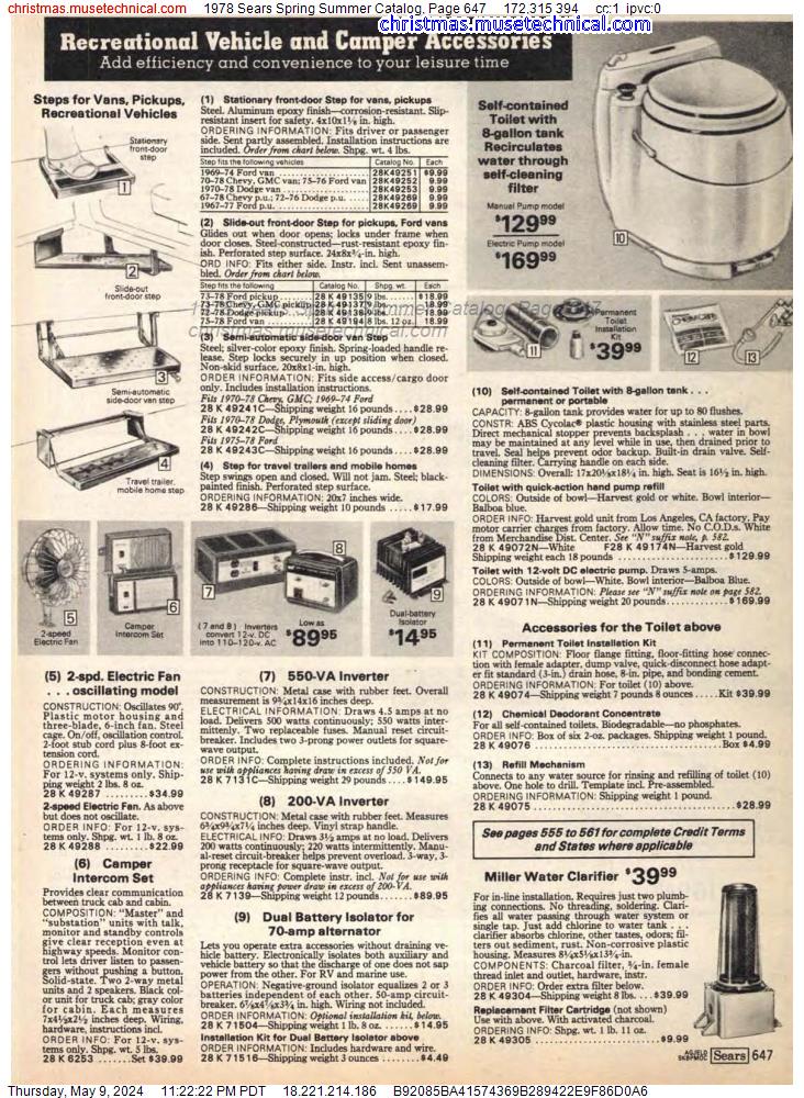 1978 Sears Spring Summer Catalog, Page 647