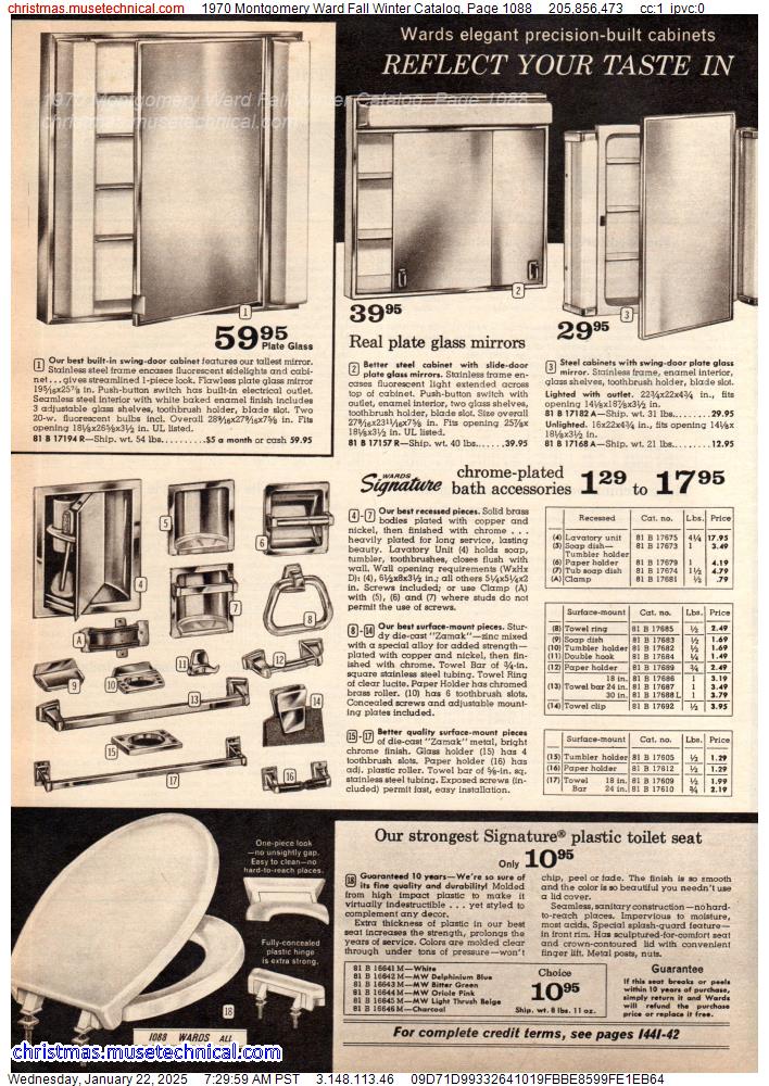 1970 Montgomery Ward Fall Winter Catalog, Page 1088