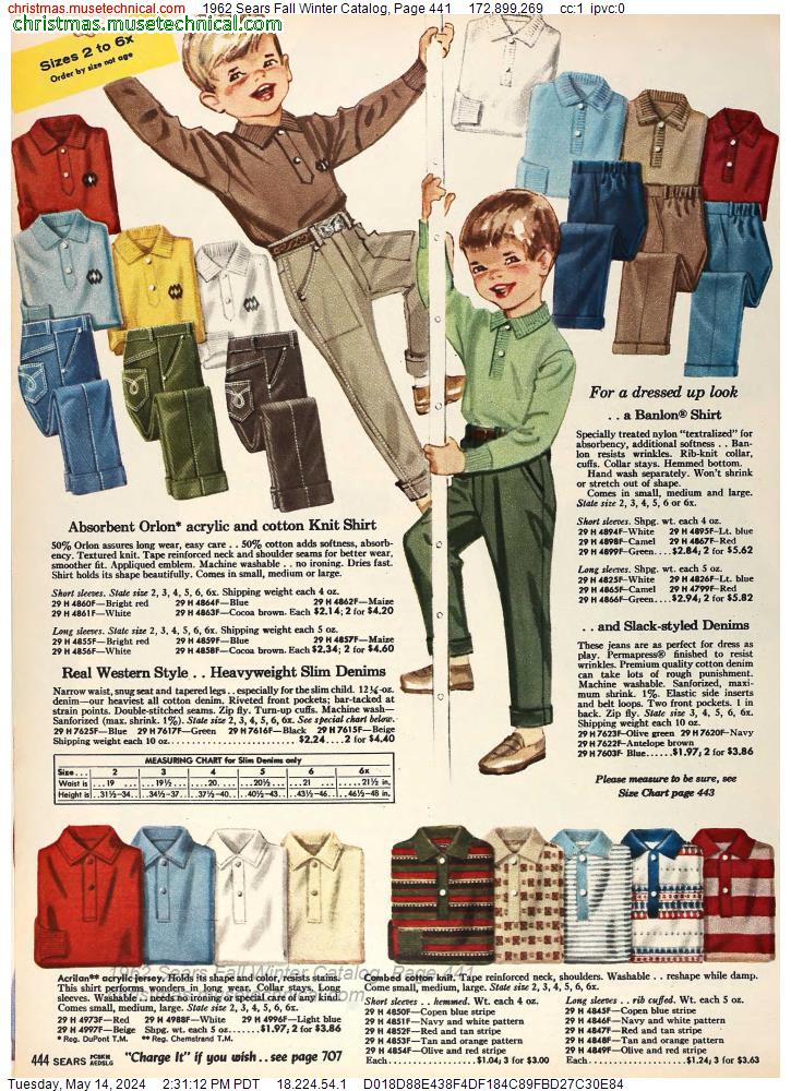 1962 Sears Fall Winter Catalog, Page 441