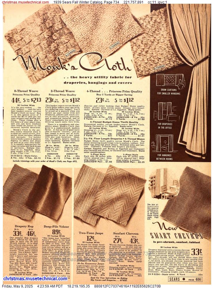 1939 Sears Fall Winter Catalog, Page 734