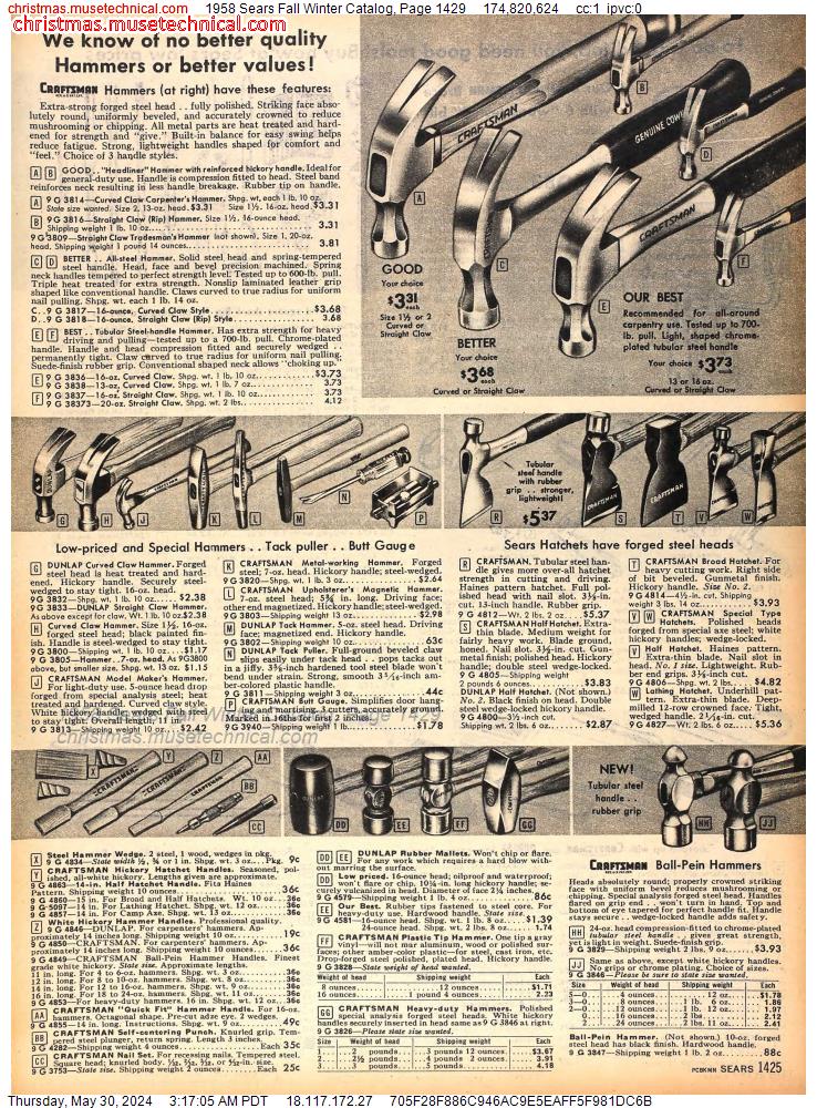 1958 Sears Fall Winter Catalog, Page 1429