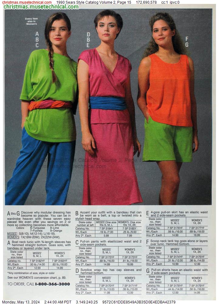 1990 Sears Style Catalog Volume 2, Page 15