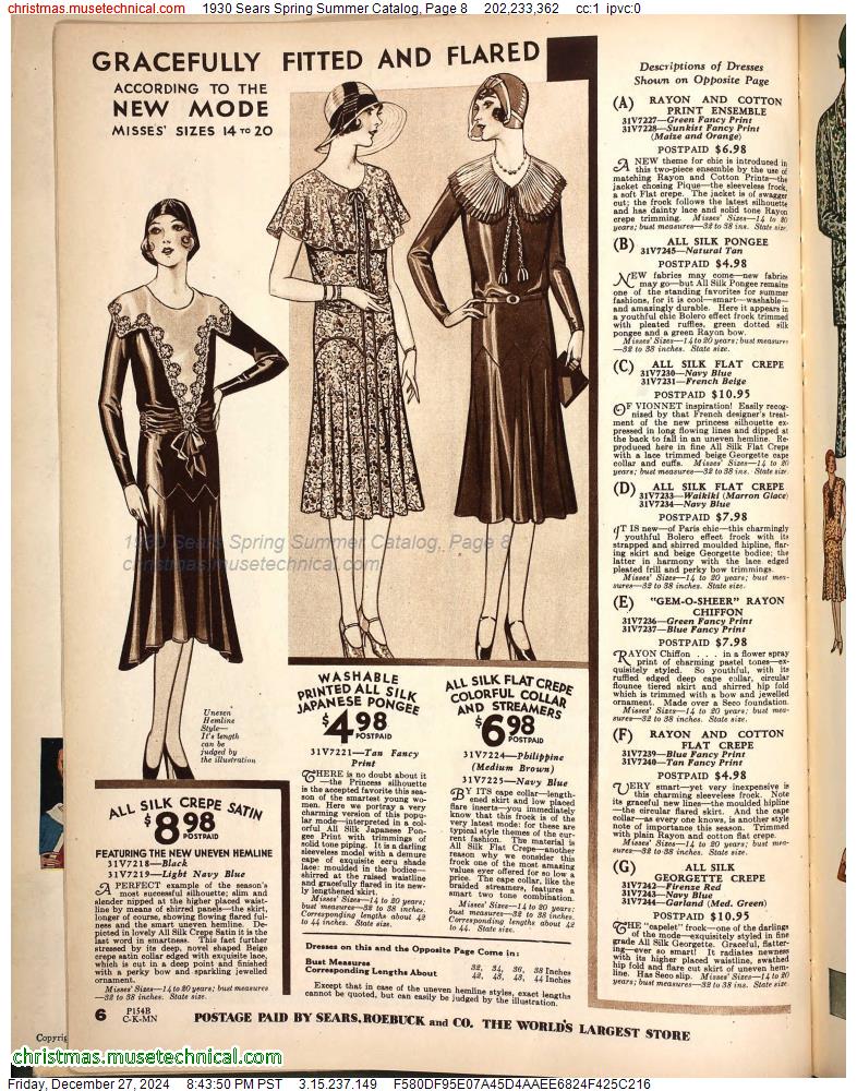 1930 Sears Spring Summer Catalog, Page 8