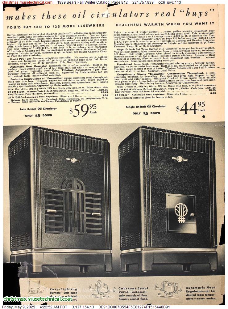 1939 Sears Fall Winter Catalog, Page 812