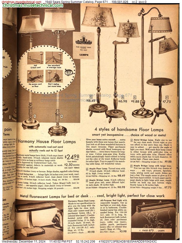 1948 Sears Spring Summer Catalog, Page 671