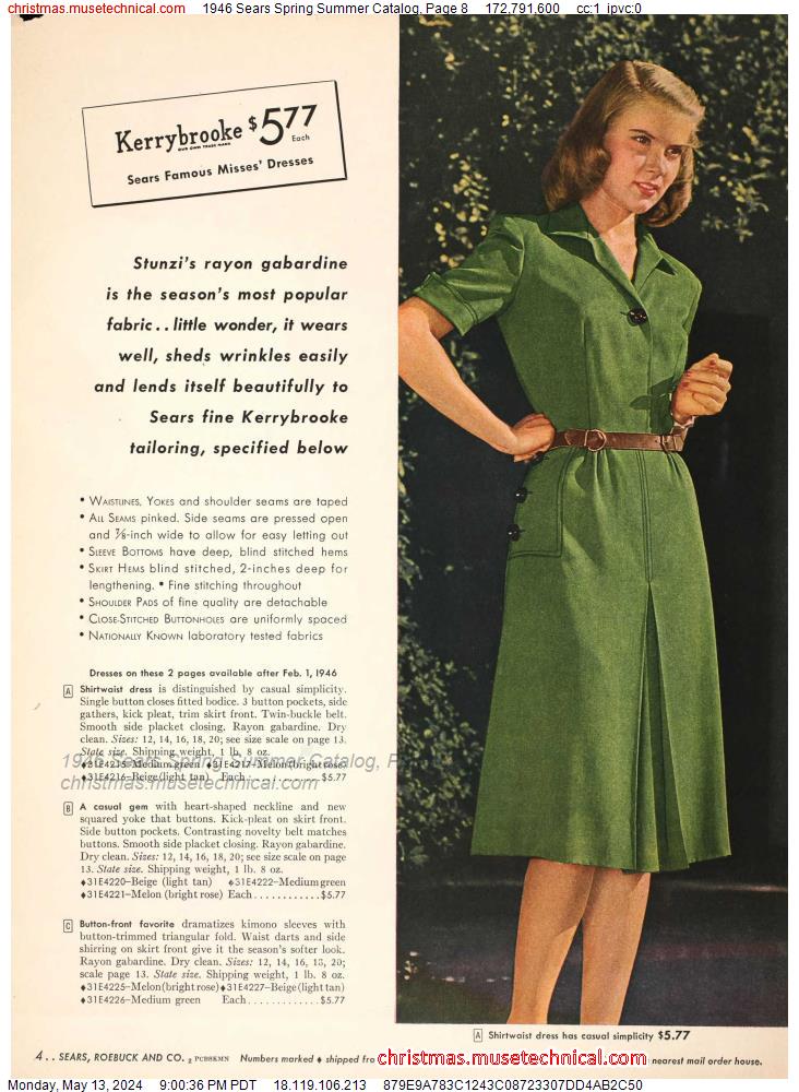 1946 Sears Spring Summer Catalog, Page 8