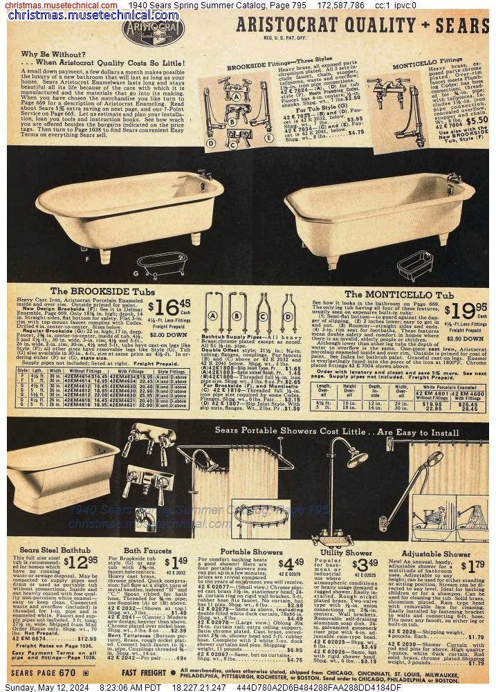 1940 Sears Spring Summer Catalog, Page 795