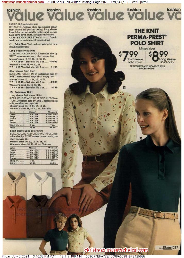 1980 Sears Fall Winter Catalog, Page 287