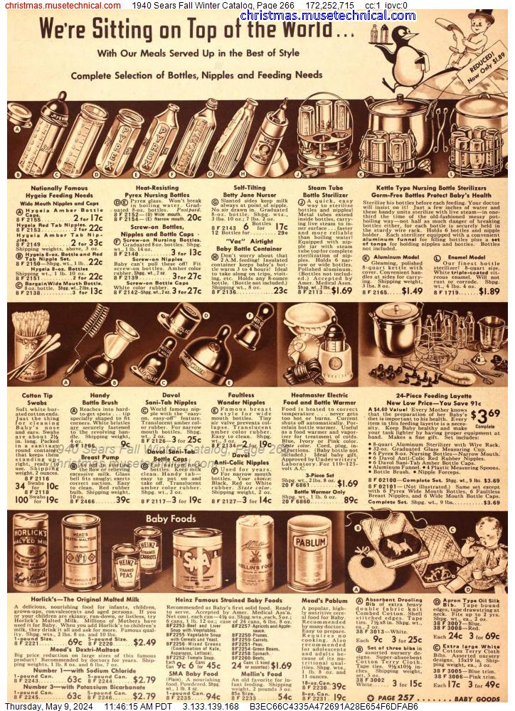 1940 Sears Fall Winter Catalog, Page 266