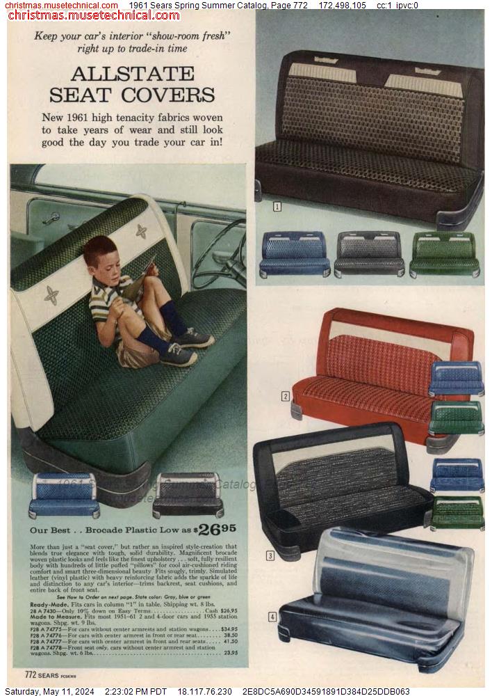 1961 Sears Spring Summer Catalog, Page 772