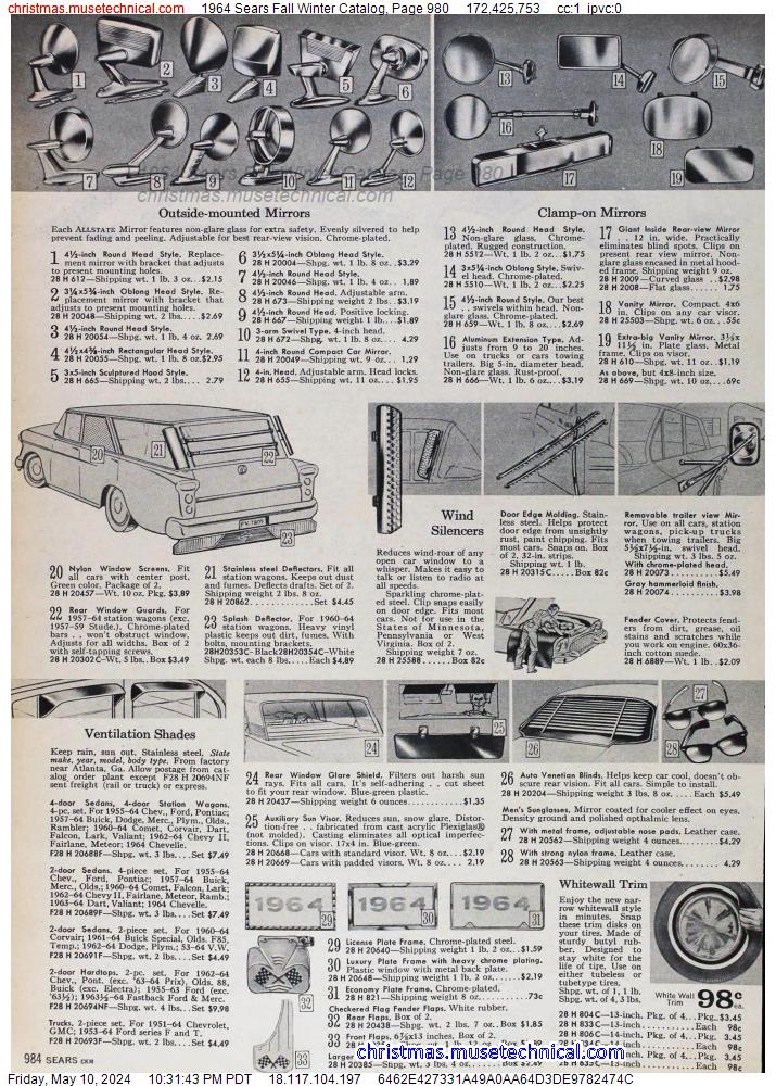 1964 Sears Fall Winter Catalog, Page 980