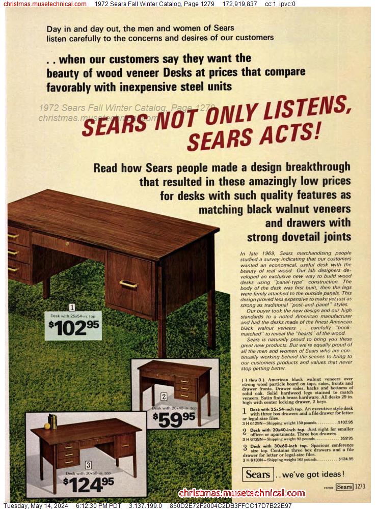 1972 Sears Fall Winter Catalog, Page 1279