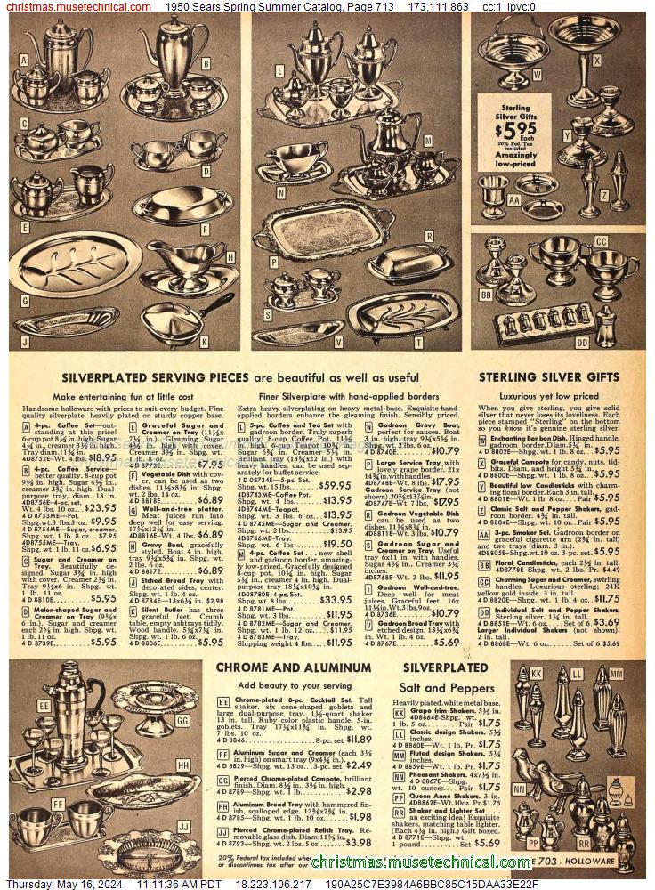1950 Sears Spring Summer Catalog, Page 713