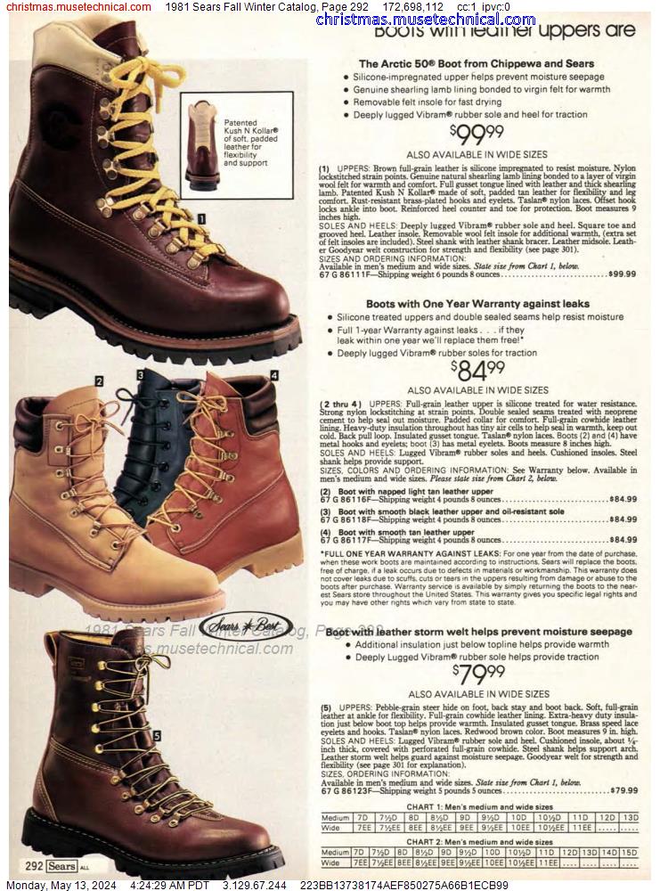 1981 Sears Fall Winter Catalog, Page 292