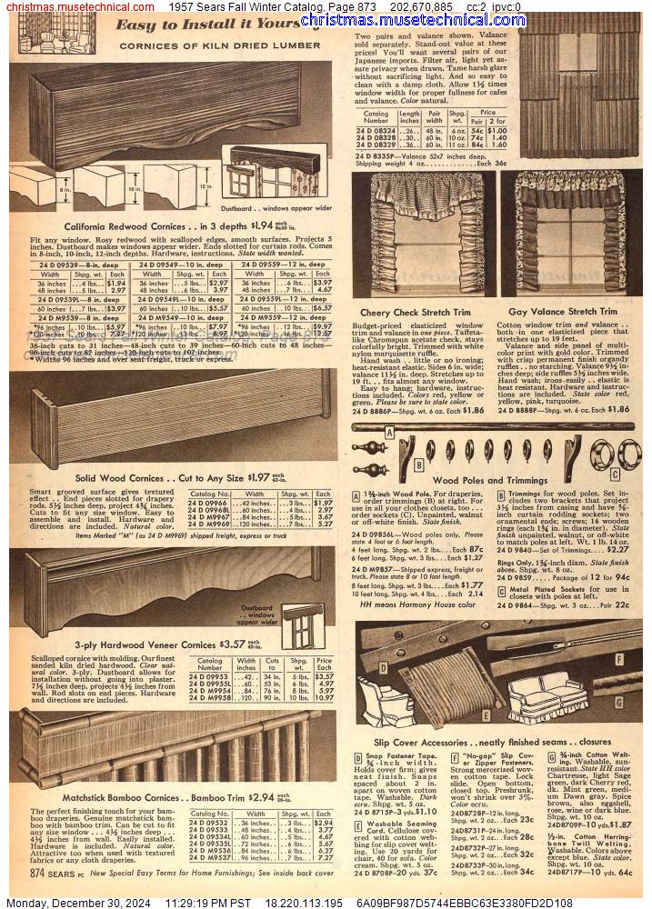 1957 Sears Fall Winter Catalog, Page 873