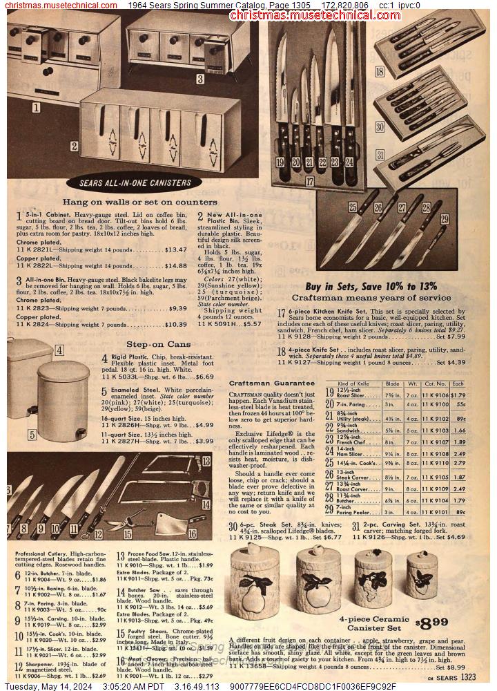 1964 Sears Spring Summer Catalog, Page 1305
