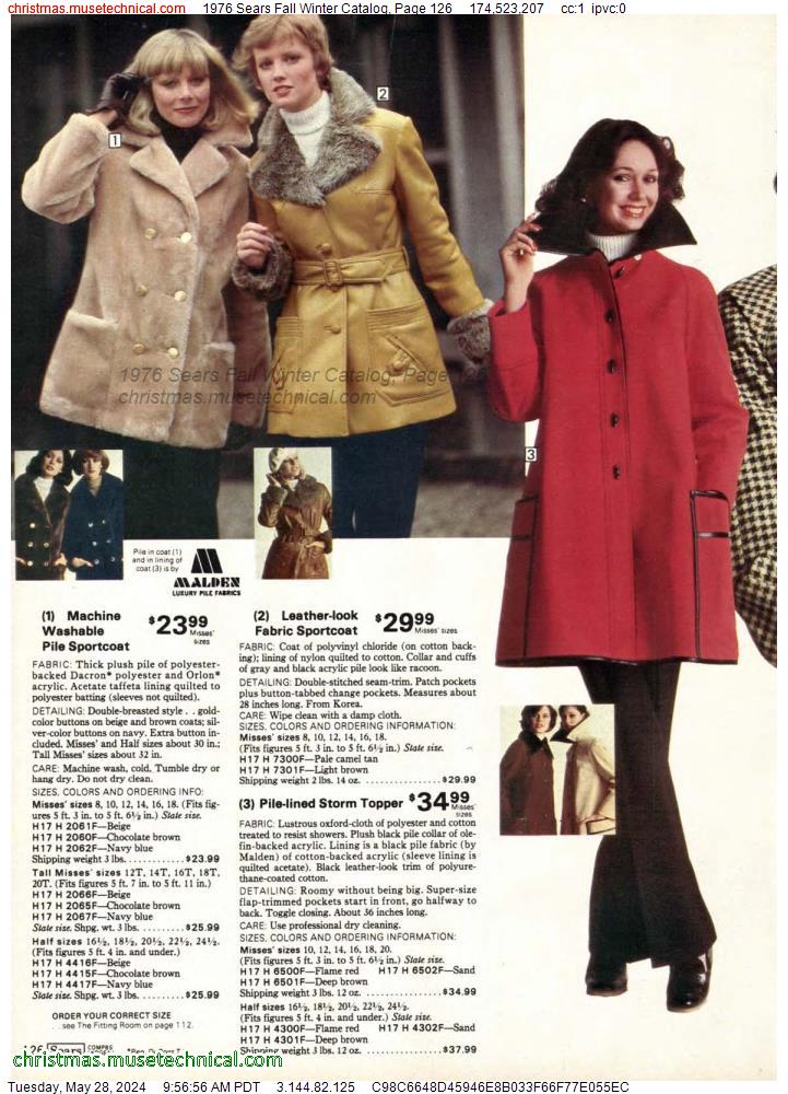 1976 Sears Fall Winter Catalog, Page 126