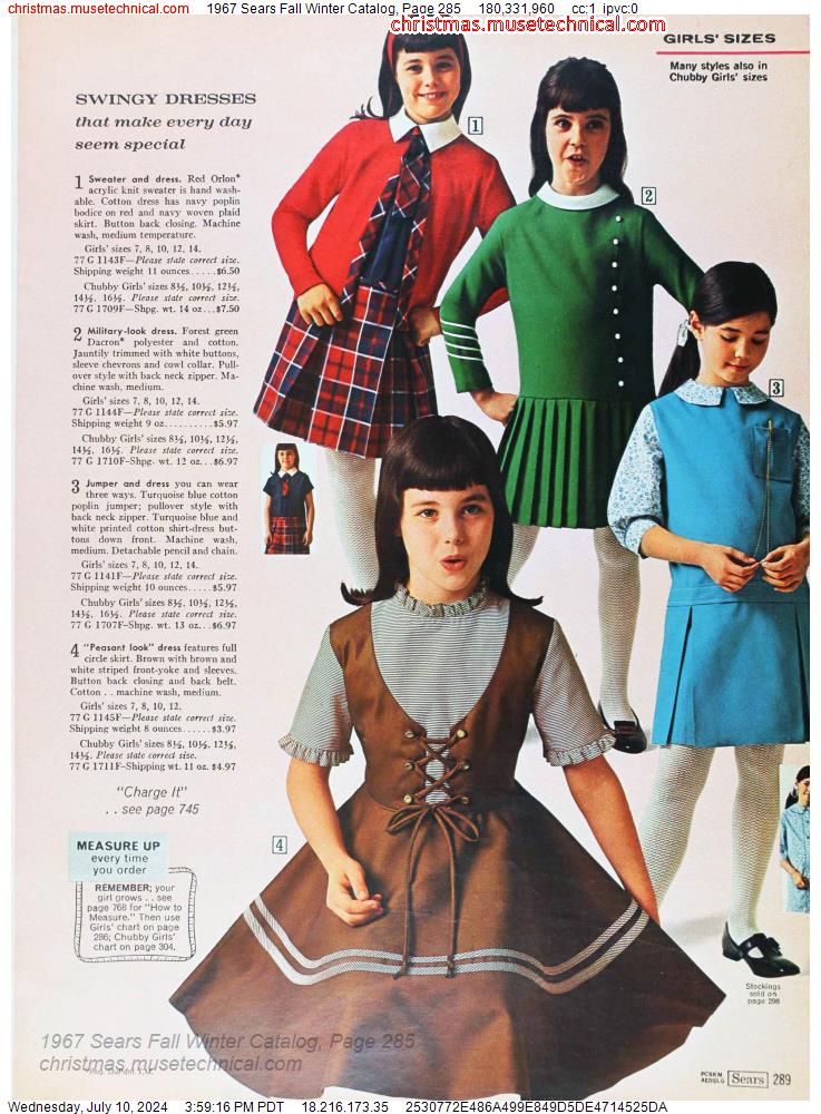 1967 Sears Fall Winter Catalog, Page 285