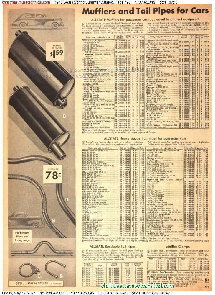 1945 Sears Spring Summer Catalog, Page 798